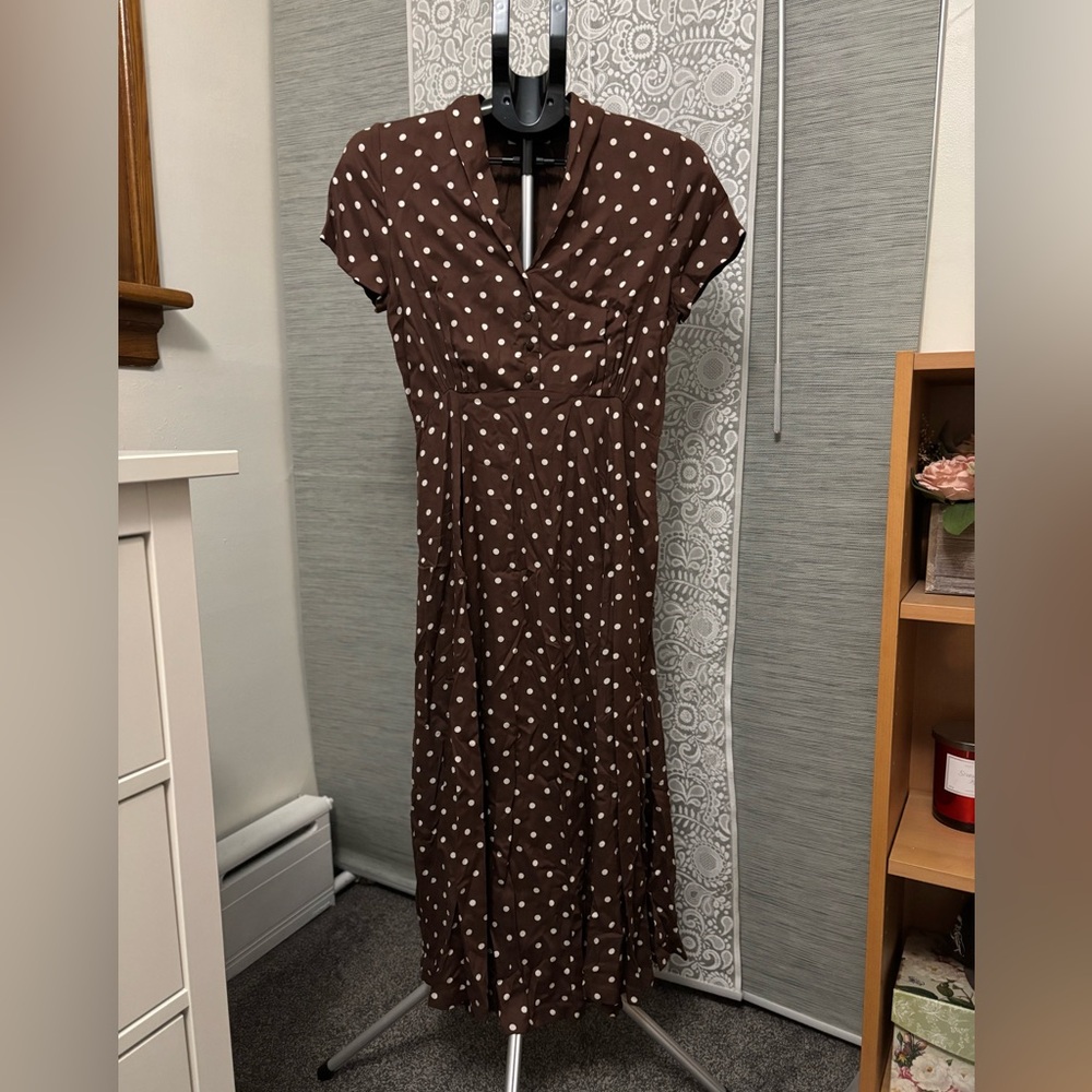 EMILY AND FIN | Adele Toffee Spot Dress [Sample Sale Item!] - Picture 2 of 8